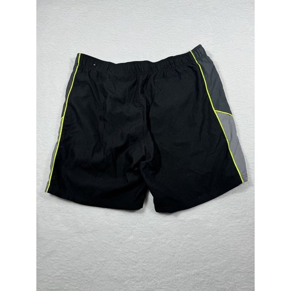 Op Ocean Pacific Swim Trunks Mens XL 40-42 Black Gray Lime Mesh Lined Shorts - Picture 2 of 9